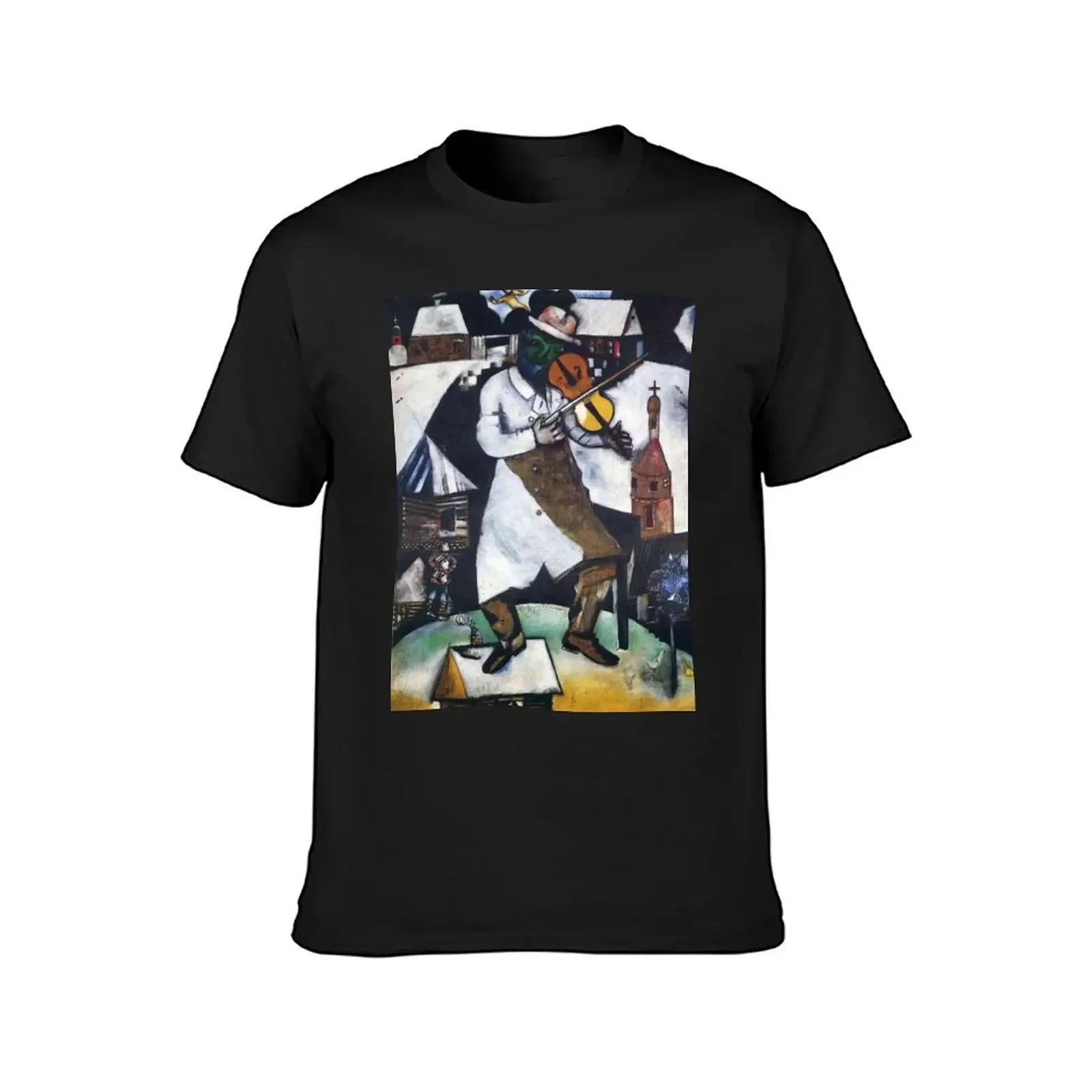 The fiddler by Marc Chagall (1913) T-Shirt summer tops blue archive anime tshirt Blouse mens funny t shirts