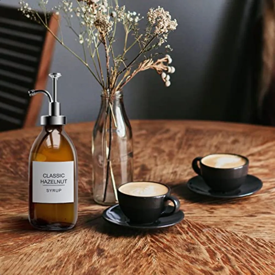 ملصقات شراب القهوة 84 قطعة من الملصقات البيضاء المقاومة للماء لتنظيم موزع حاويات الزجاجات #2