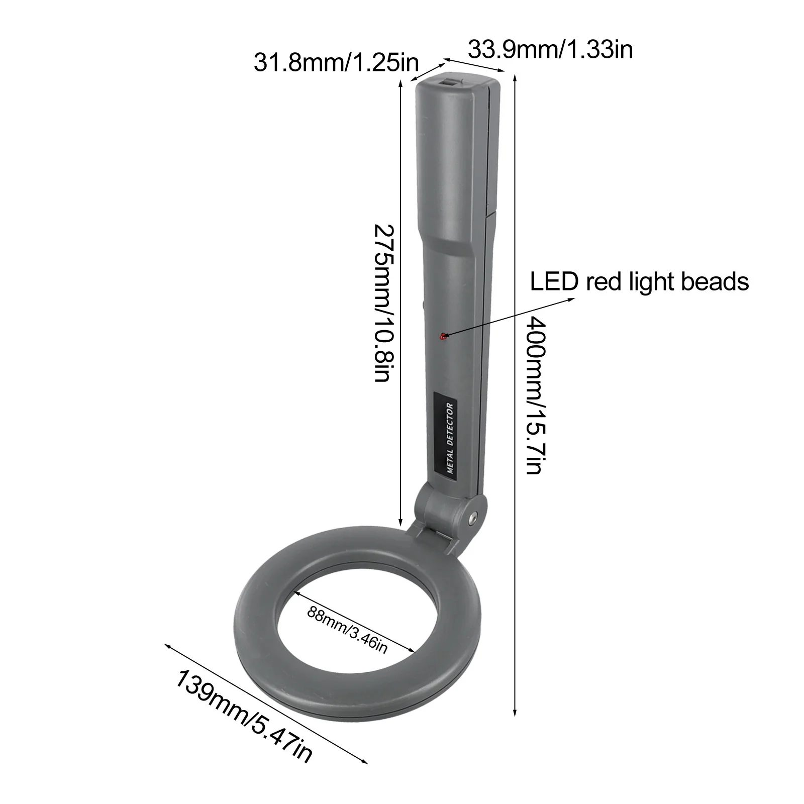 Copper Wire Induction Coil Handheld Measuring Instrument Metal Detector Object Detection Distance Packing List Battery Type