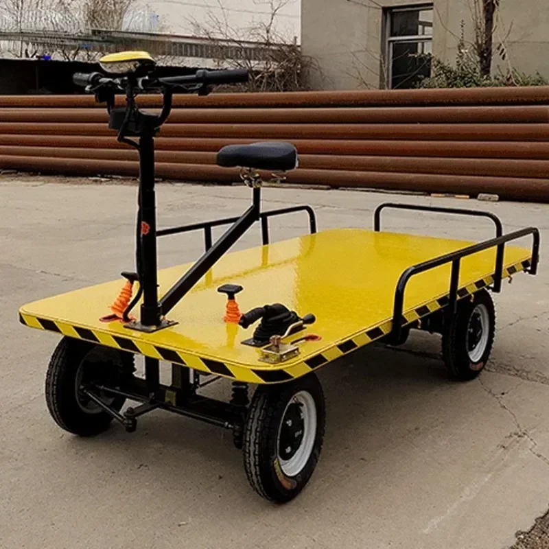 China hot selling construction site agricultural vegetable flat transporter motor drive battery electric hand truck trolley