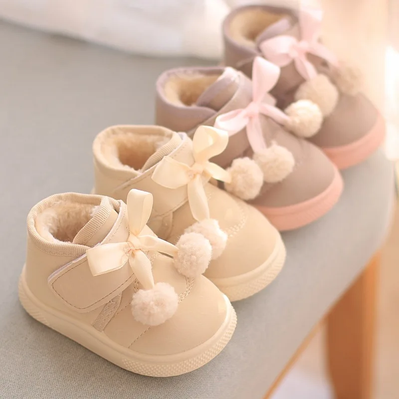 

New Winter Snow Baby Girls Boots Newborn Warm Booties Soft Sole First Walkers Shoes for Baby Girls Boys Infant Shoes Toddler