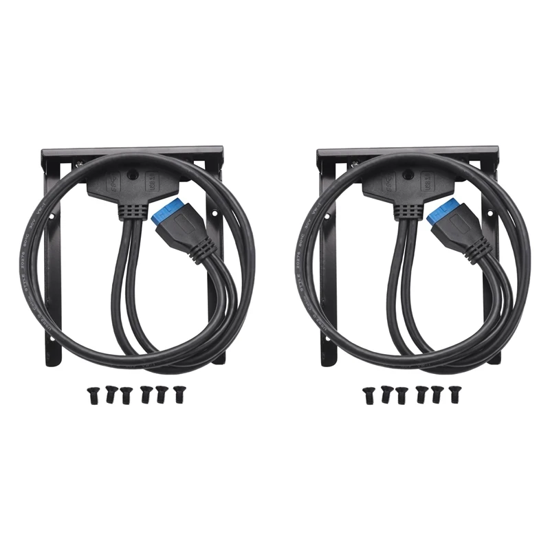 컴퓨터 PC용 USB 3.0 전면 패널 허브, 2 포트 확장 베이, 20 핀-USB 3.0 브래킷 케이블, 2X