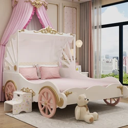 Luxe Meisje Prinsessenbed Massief Hout Kinderbed Europese 1.5 Meter Kinderslaapkamer Meubels Meisje Droom