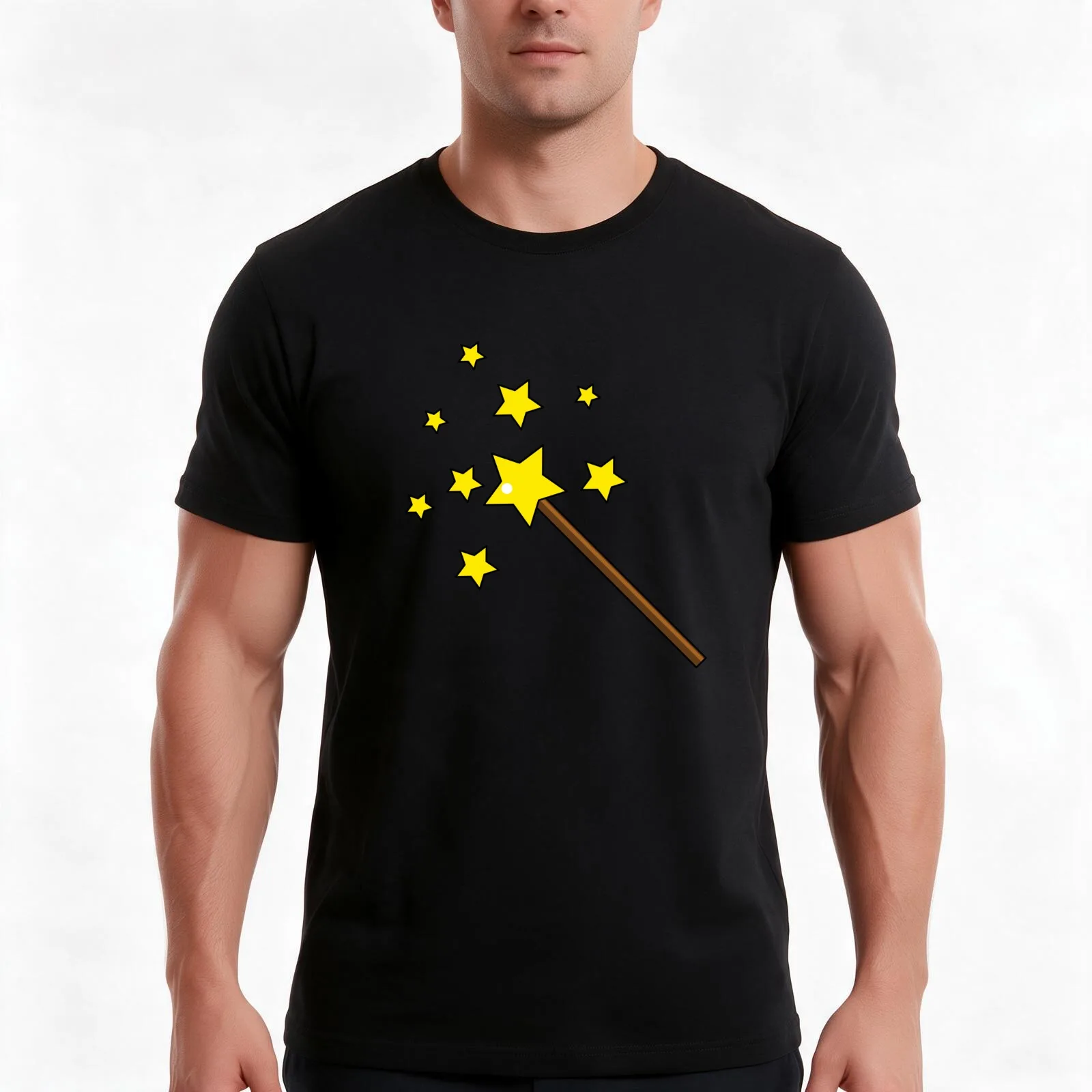 Magic Wand T-Shirt, Summer Casual Cotton Tee, Oversized Streetwear Tops, Vintage Graphic Print, Loose Fit Short Sleeve