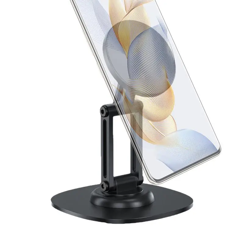 

Cell Phone Holder For Desk Magnetic Desk Cell Phone Stand Adjustable Height Foldable Metal Bracket Cradle 360 Degree Rotating