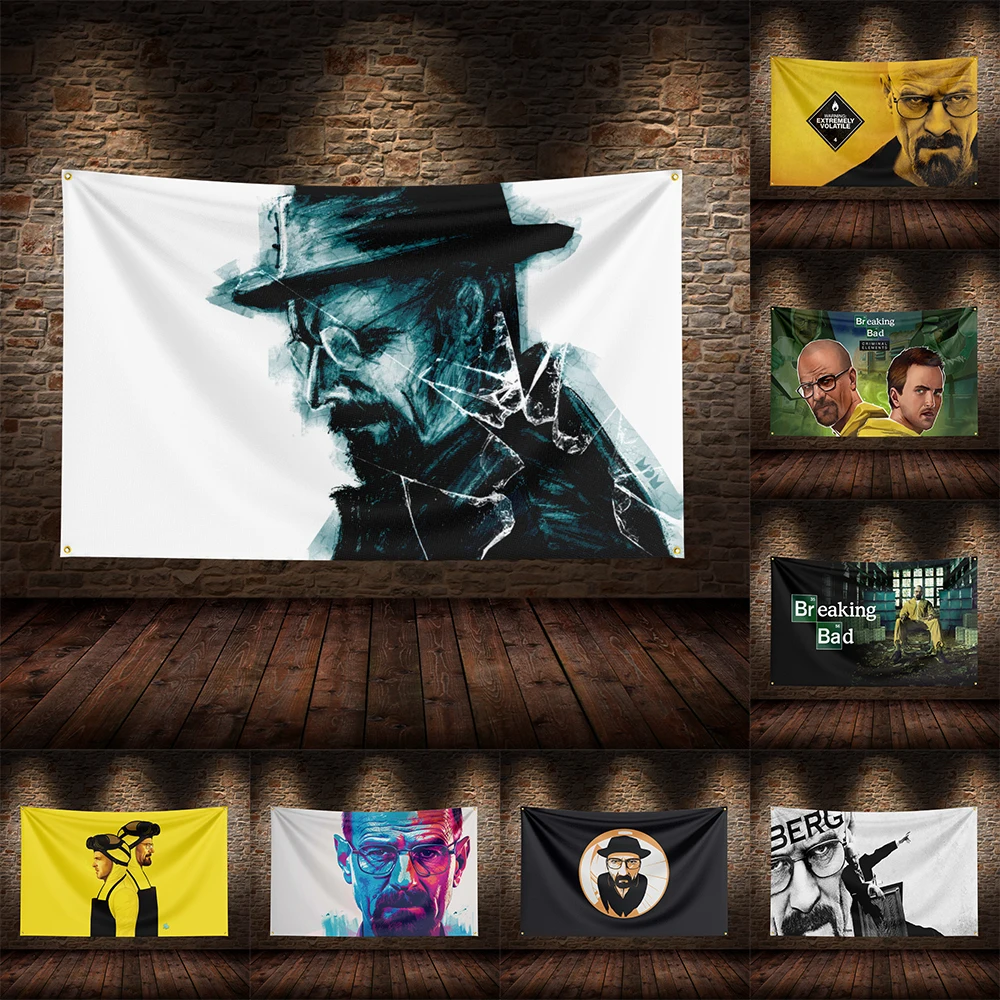 3X5FT B-Breaking Bad Flag Banner Four Hole Polyester Outdoor Decoration Room Garage Garden