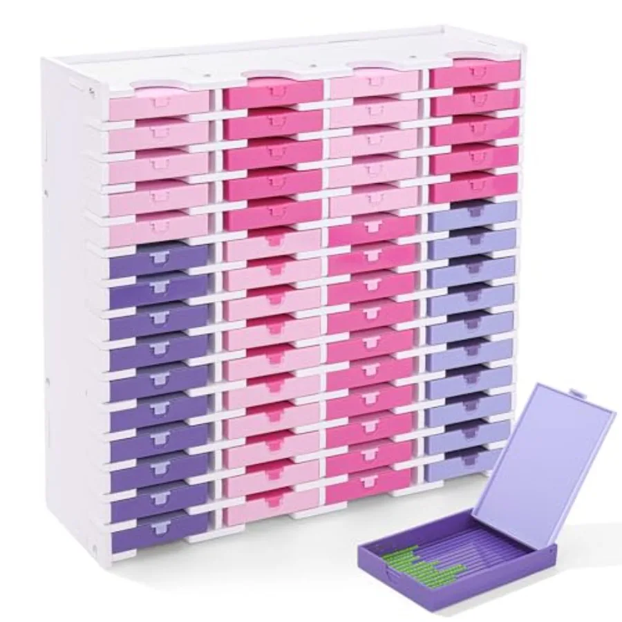 

Trabricks Mate Diamond Painting Trays Tower Organizer Diamond Painting Storage Accessories Diamond Art Trays with Lids Shelf 60
