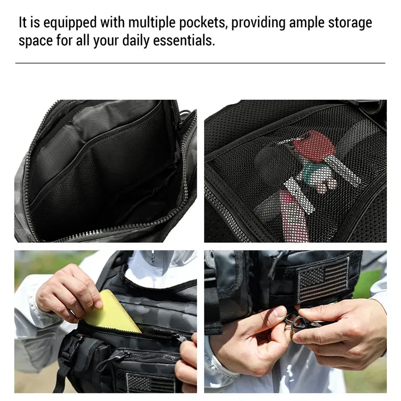 Tas Dada Olahraga Pria, Tahan Air, Ringan, Tas Rompi Depan Berlari dengan Pemegang Ponsel Bawaan & Penyimpanan Ekstra untuk Berburu