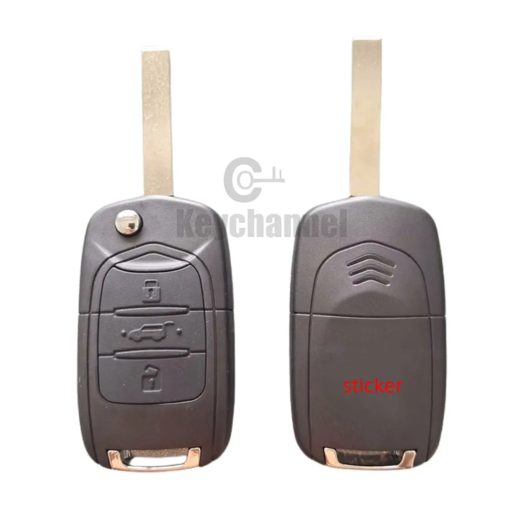 keychannel 3 Button Car Key Remote ID47 433MHz Flip Remote Control Wireless Remote for BAOJUN 730 560 310 Replacement Remote