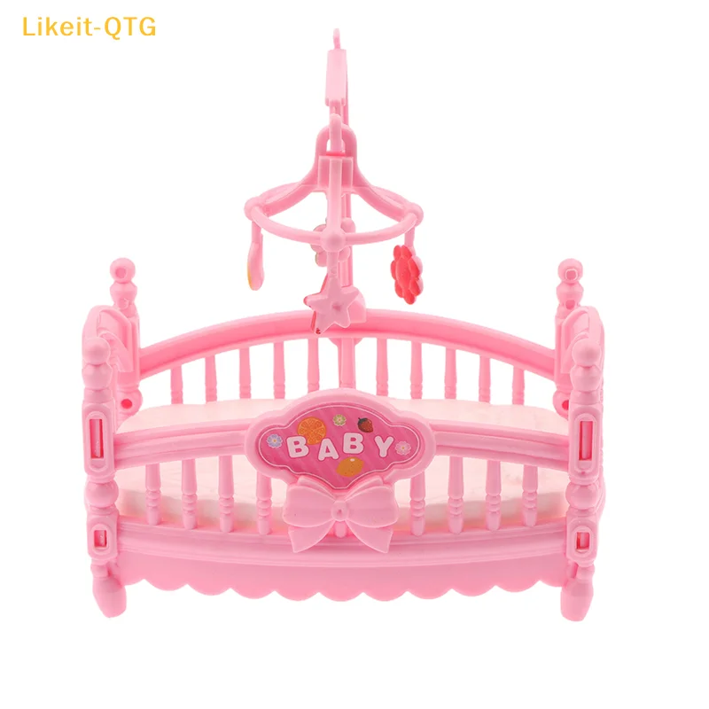 

НОВИНКА: Миниатюрная кроватка-люлька для кукольного домика 1/12, модель детской кроватки, мебель для спальни кукольного домика, аксессуары для кукольного домика