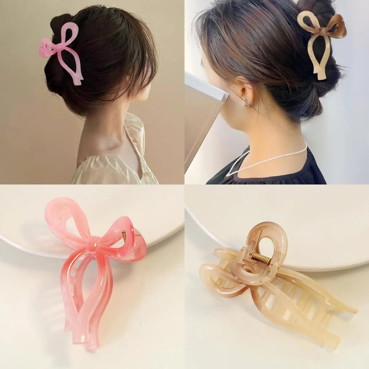 Bow Hair Claw Clips Fashion Sweet Headwear Butterfly Shaped Jelly Shark Hair Clip Girls Hair Accessories For Women