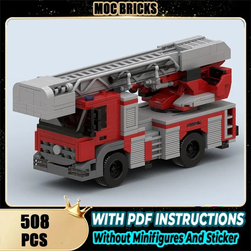 Moc blocos de construção amsterdam escada de fogo caminhão tecnologia tijolos modulares modelo presentes brinquedos de natal diy conjuntos montagem!