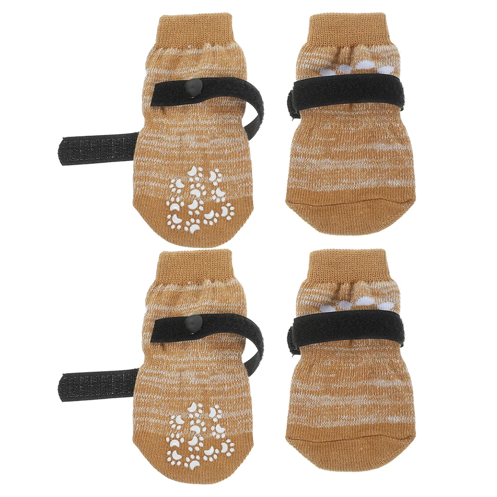 

4 Pcs Socks for Small Dogs Warm Wear resistant Paw Protectors Nonslip Bottoms Reusable Dog Accessory Dog Accessory
