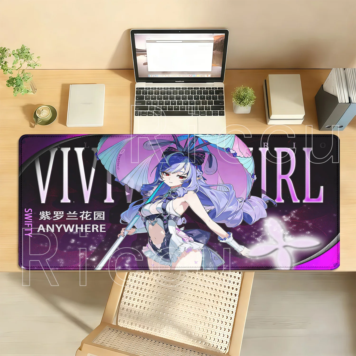 Gaming ZZZERO Vivian Nicole Zenless Zone Zero Mauspad, rutschfeste Unterseite, Teppich für Büros, Tastatur, HD-Druck, Overlock, XXL-Schreibtischunterlage.