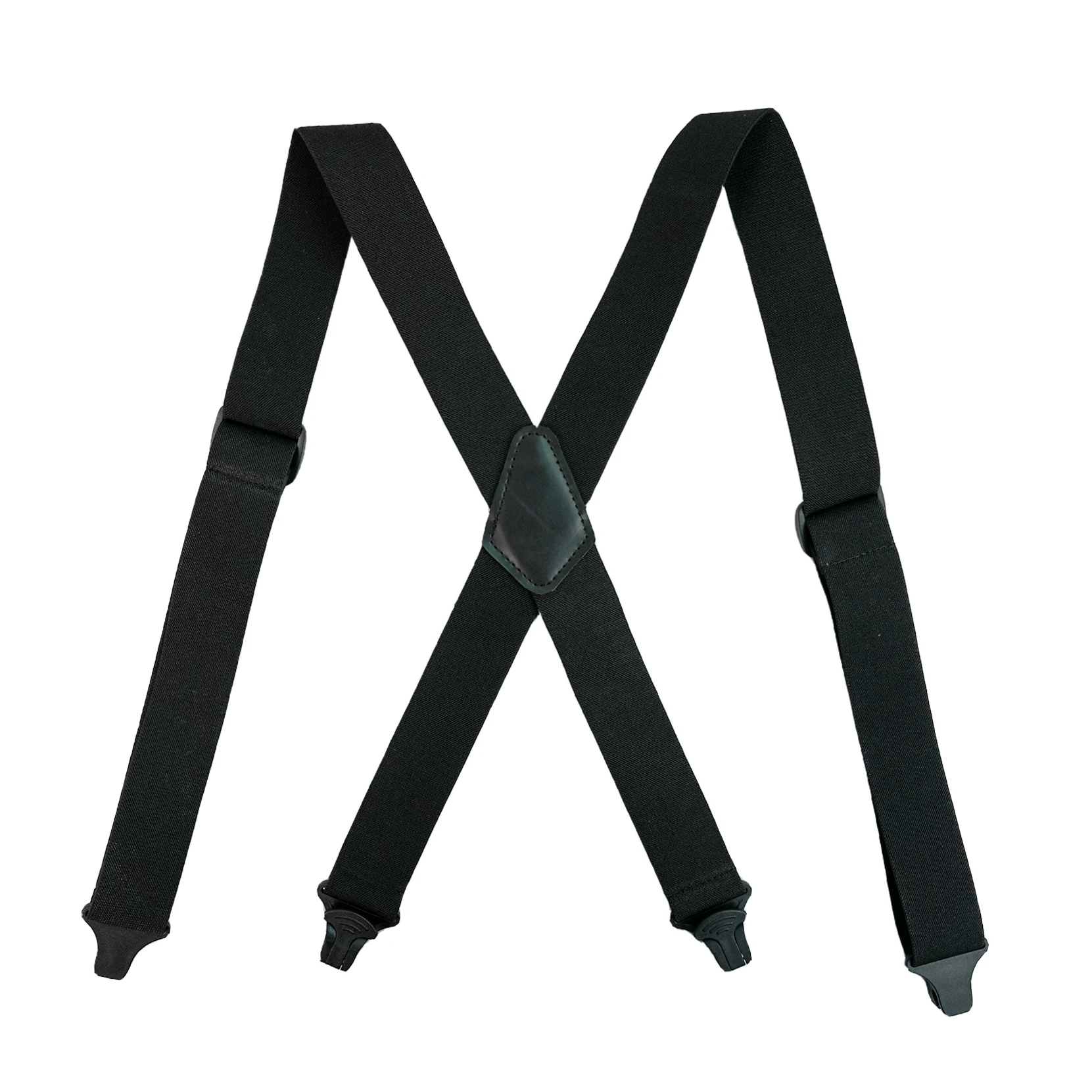 MELOTOUGH Airport Friendly Suspenders,NO buzz Plastic Clip 1.5 inch Fully Elastic Braces with Leather Patch