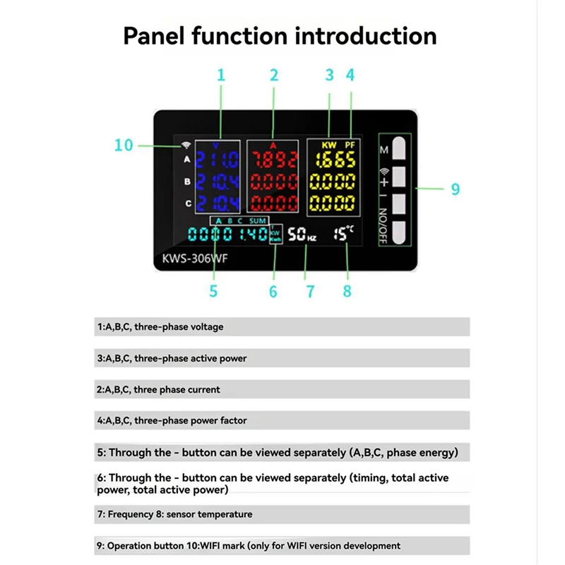 【اشعر الفرق 】2X KWS-306WF Wifi Smart Power Meter الجهد حامي التبديل الحالي والجهد رصد، التتابع، الدائرة Bre #5