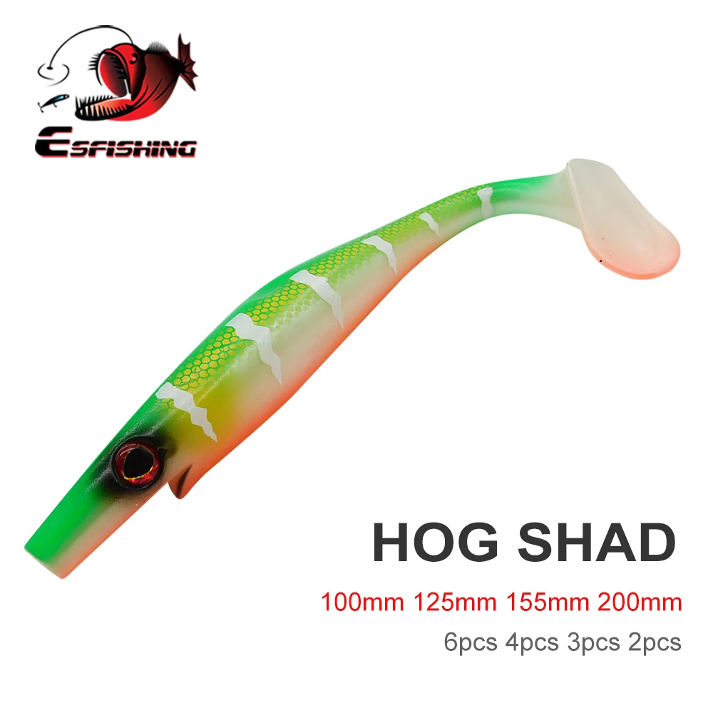 ESFISHING Hog shad 200mm paint color Soft fishing Lure Big lure for big fish sea fishing swimbait