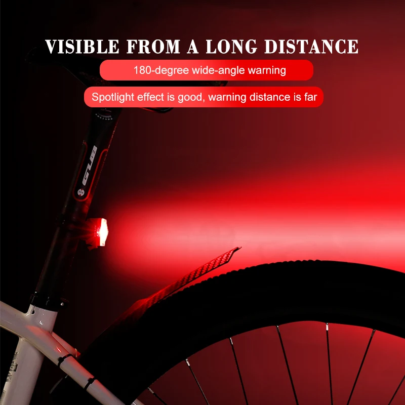 GUB Rechargeable USB LED Bicycle Tail Light Mountain Bike Safety Warning Front and Rear Flashing Lights Night Riding Accessories