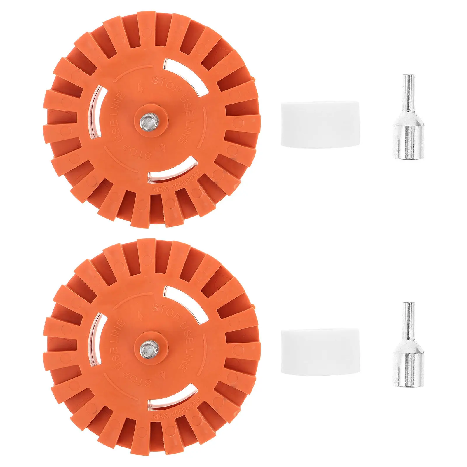 2Pcs 4-Inch Rubber Eraser Wheel for Cars Rvs Motorcycles Adhesive Remover Tool with Drill Bit Adapter Decal Removal Buffing