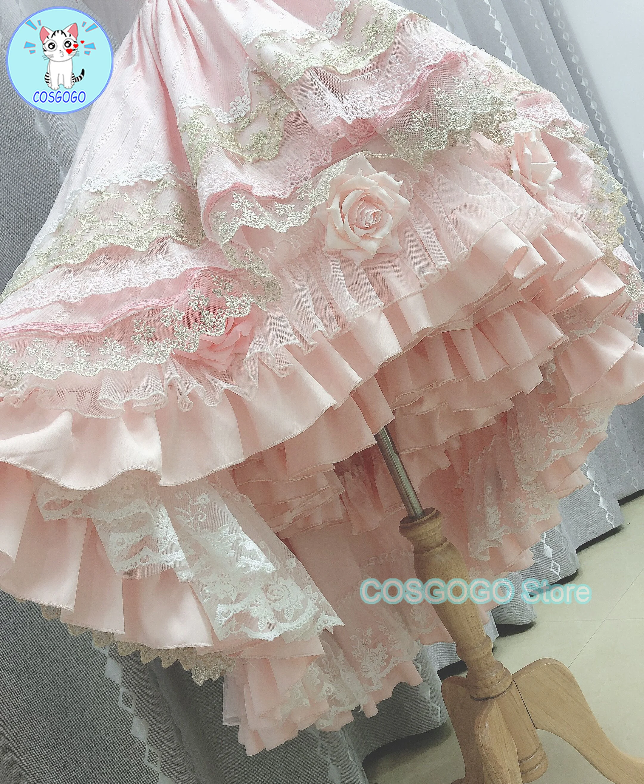 Who Made Me A Princess Cosplay Costume pour femme, Atanrenfor202 y, Magnifique robe Lolita, Tenues d'Halloween personnalisées, Rose adulte