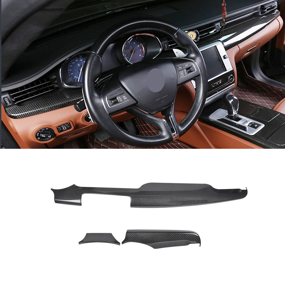 Dry Carbon Fiber Inteiror Trims Dashboard Cover Center Console Panel For Maserati Quattroporte 2017up