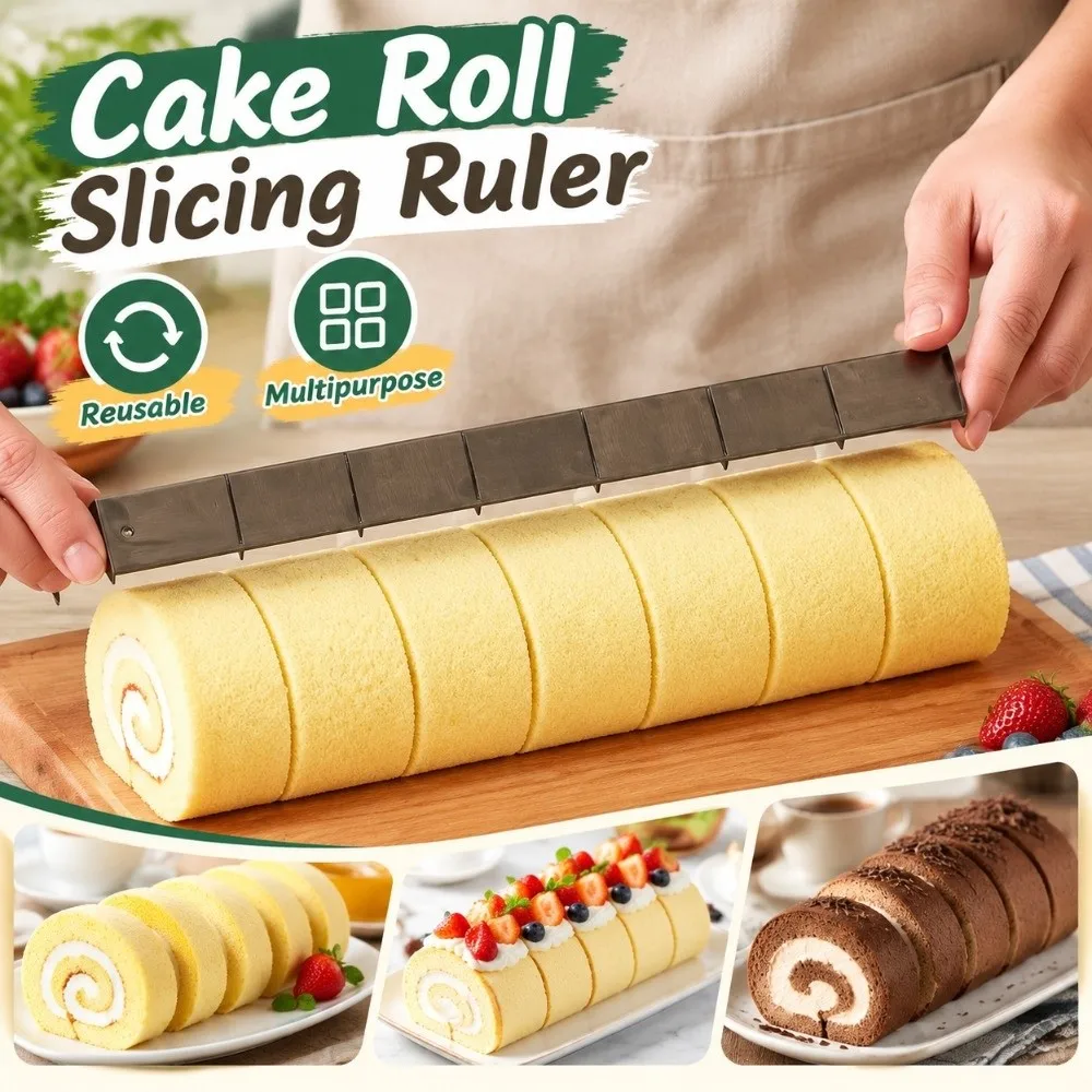 Uniform Division Cake Roll Slicing Ruler Reusable Multipurpose Baking Ruler Easy Clean Durable Cake Divider Home Baking