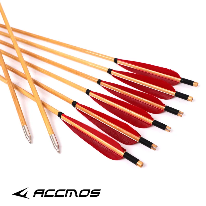 الرماية التقليدية الخيزران الخشب السهام OD7mm/8mm جاهزة رؤوس السهم تركيا ريشة مجال الصيد قوس منحني القوس الطويل اطلاق النار