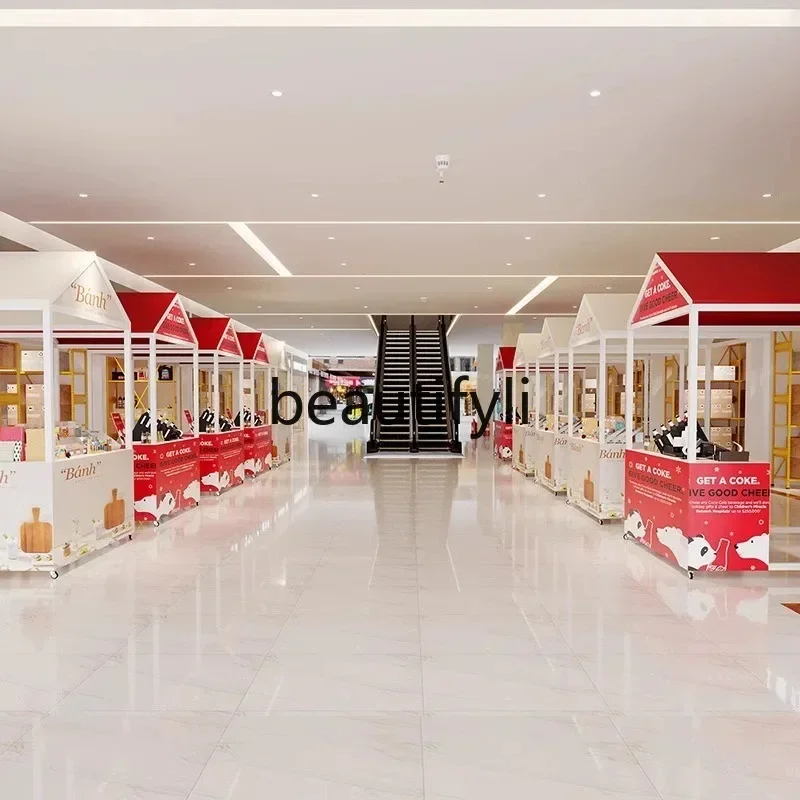35Commercial Street Activity Tent Market Stall Rack Street Scene Night Market Food Stall Outdoor Display Rack Mall Display