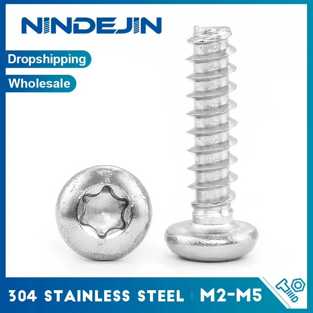 20-50pcs Torx Pan Head Tapping Screw Flat Tail M2 M2.3 M2.6 M3 M3.5 M4 M4.2 M5 Stainless Steel 6-Pointed Star Screws Sheet Metal