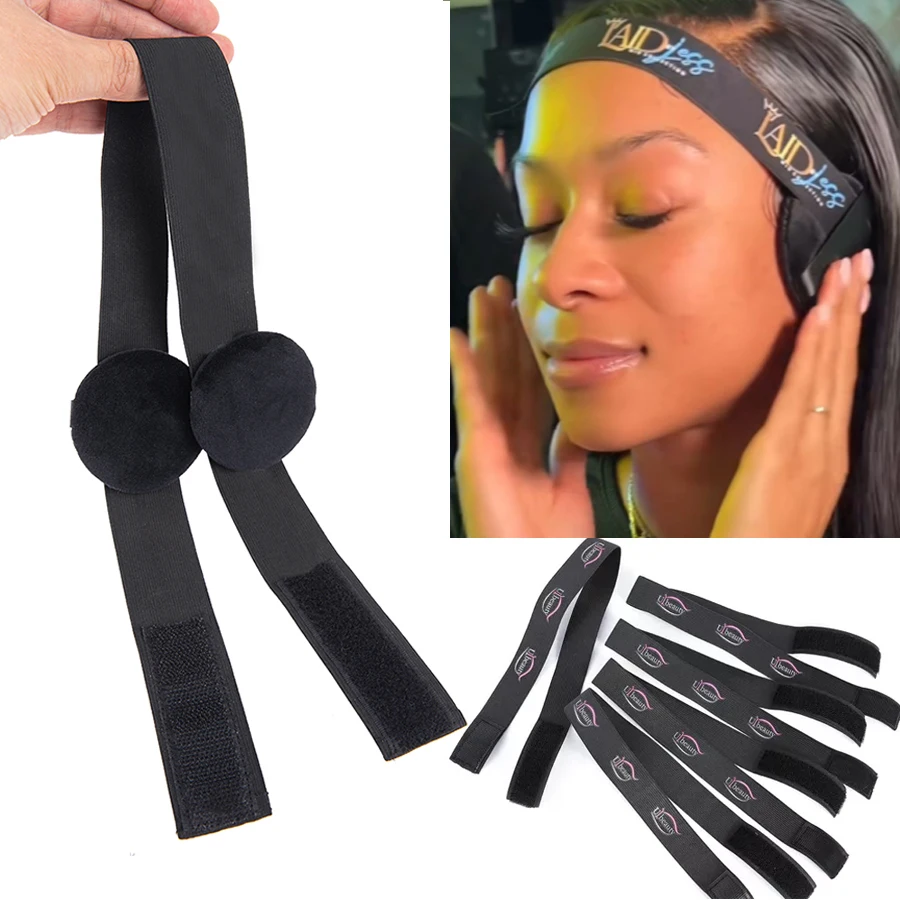 Faixa elástica para perucas com MagicTape, Headband, lenço de borda, borda envoltórios, elástico de cabelo, logotipo personalizado, entre em contato conosco