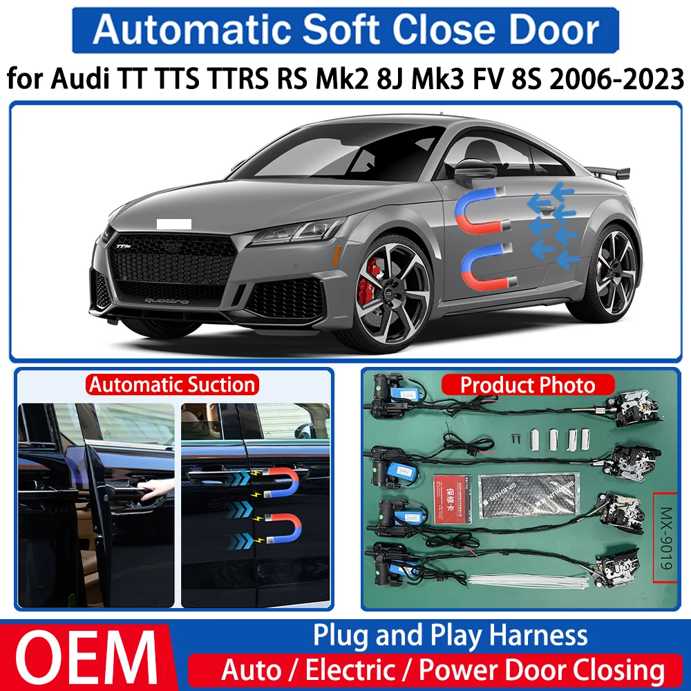 

for Audi TT TTS TTRS RS Mk2 8J Mk3 FV 8S 2006-2023 Car Automatic Soft Close Door Electric Suction Kit Auto Power Closing System
