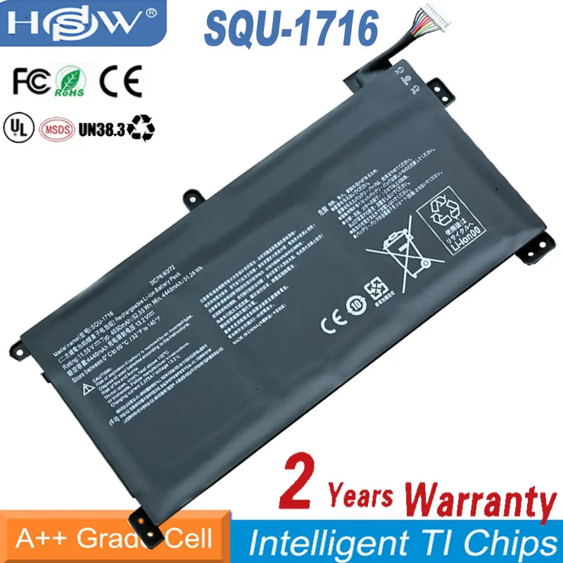 

11.55V 51.28Wh 4400mAh Model SQU-1716 916QA107H U65A Battery For Hasee KINGBOOK U65A U63E1 QL9S04 QL9S05 laptop