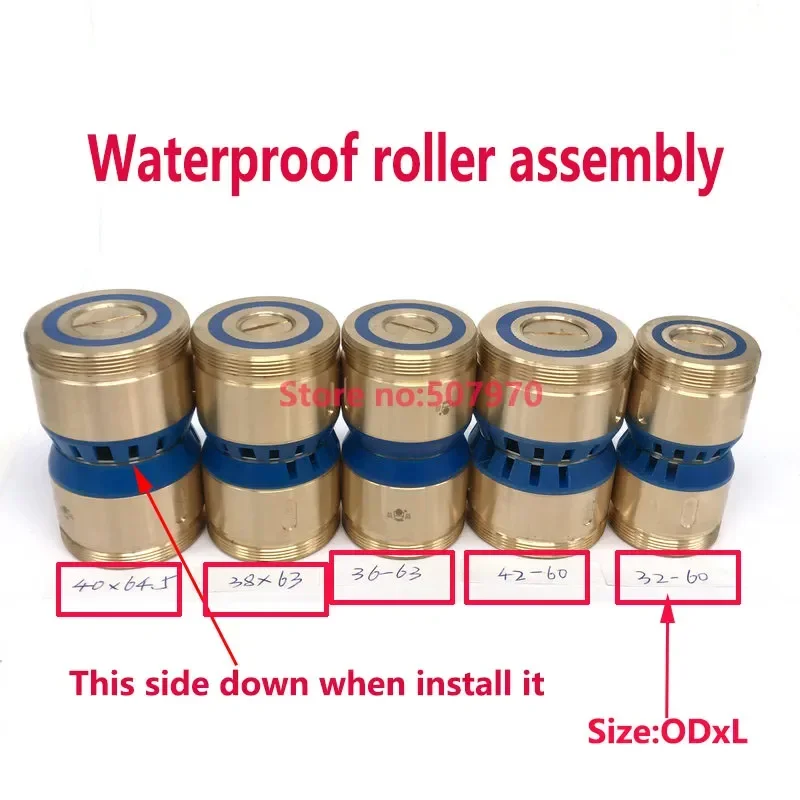 EDM Copper Pulley Roller OD32/42*60mm Assembly Guide Wheel Waterproof Molybdenum Wire Guide Wheel for EDM Wire Cutting Machine