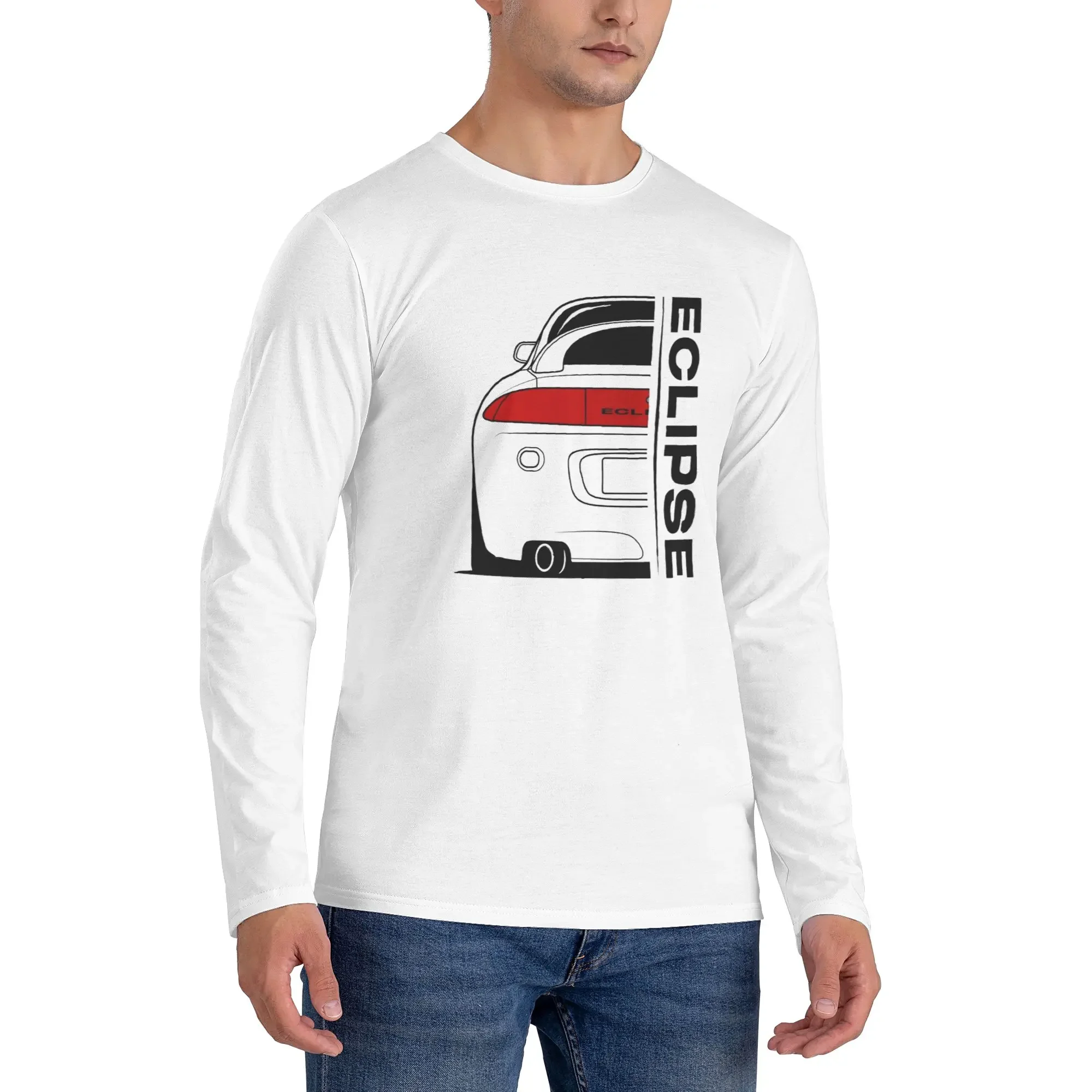 

Eclipse 2G DSM Red Men's Long Sleeved T-shirt Breathable Round Neck T shirts Spring and Autumn Men tops