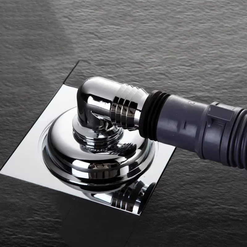 Washing machine floor drain connector, drain pipe, sewer odor and overflow preventer, bathroom three-way cover