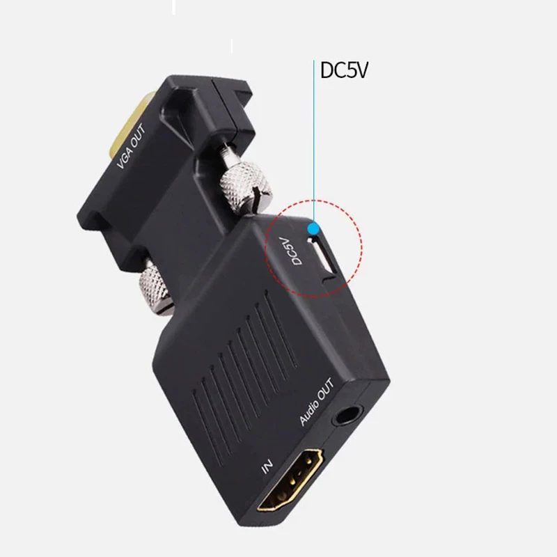 Convertidor de HDMI a VGA, adaptador macho a hembra, Divisor de Cable HDTV, ordenador portátil, Monitor, proyector, Cable de conexión, extensor