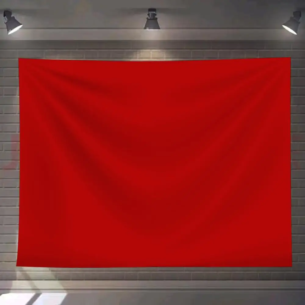 

Red Pure Solid Color Tapestry Custom Living Bedroom Party Dormitory Interior Wall Bohemian Decoration Attached Clip