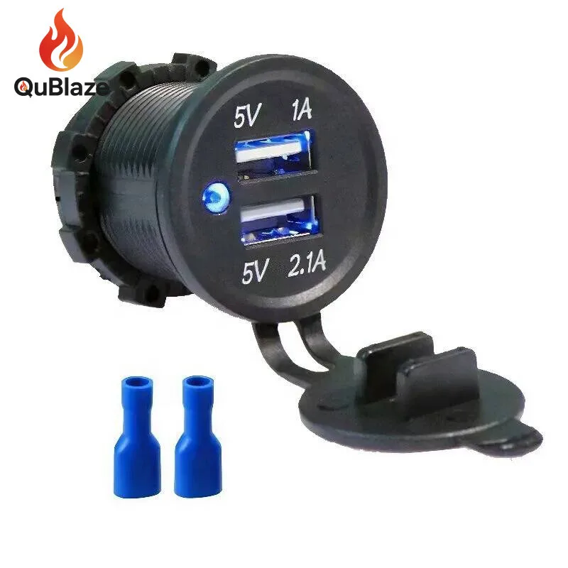 

Dual USB Port 12/24V Car Motorcycle 5V 4.2A Charger Socket Waterproof Fast Quick Charge Adapter For Vehicle Boat Truck