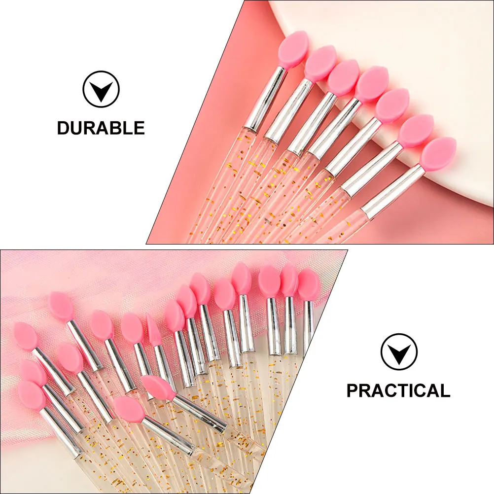 20 piezas cepillo de labios de silicona Mini herramienta de maquillaje retráctil para lápiz labial juego de sombra de ojos respetuoso con el medio ambiente duradero suave