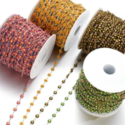 1meter/lot Colorful Little Daisy Copper Chain Bracelet Necklace Chain For DIY Anklet Findings Jewelry Making Accessories