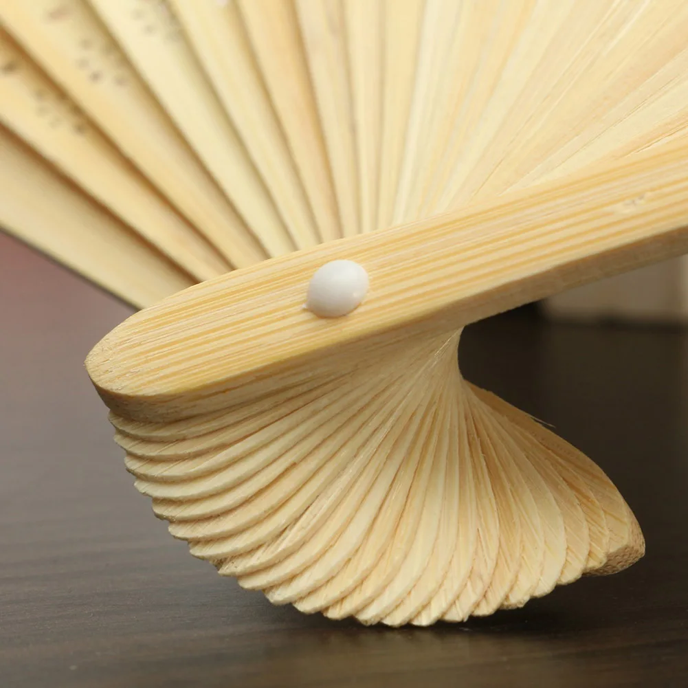 1-10PCS Blank White DIY Paper Bamboo Folding Fan for Hand Practice Calligraphy Painting Drawing Wedding Party Gift Ornament New