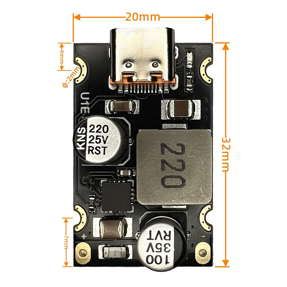 PD 65W Fast Charging Module Type-C Interface Supports PD3.1 QC3.0 SCP PPS Fast Charging DC5521 DC5525