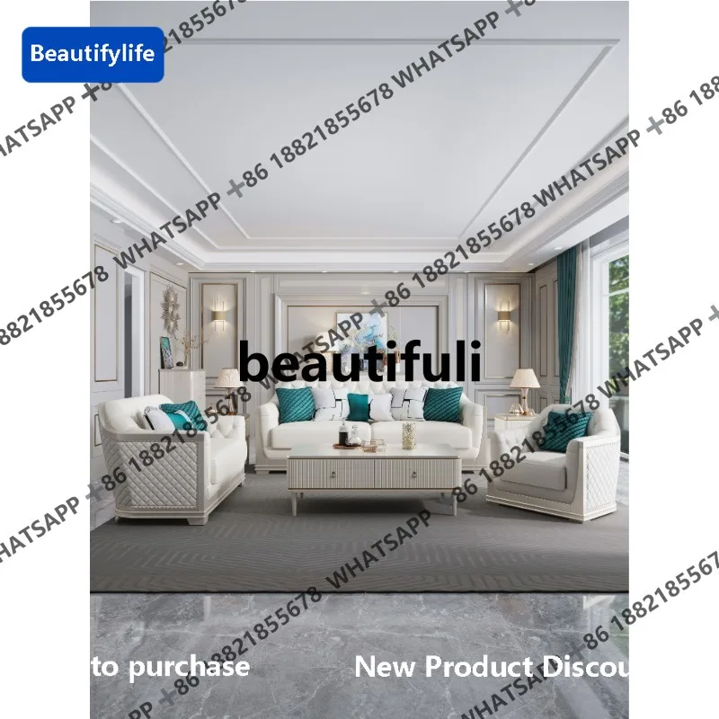 

D183 American leather sofa first layer cowhide combination living room high-end simple and beautiful light luxury furniture