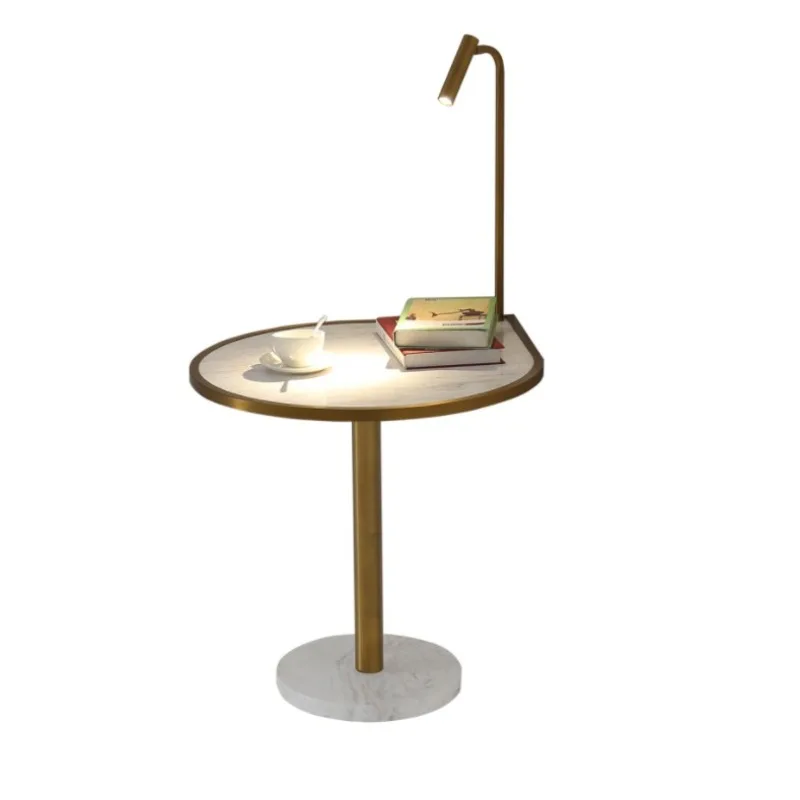 Sofá de canto luz luxo aço inoxidável mármore sala estar quarto estudo mesa canto quadrado com