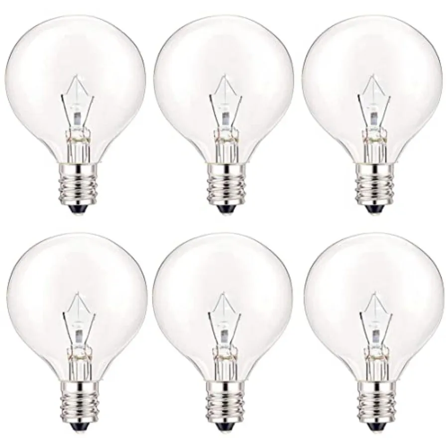 

Wax Warmer Bulbs, 40W Candle Lamp, G50 Light Bulbs for Full Size Scentsy Warmer, E12 Candelabra Base for for Chandelier, Ceilin