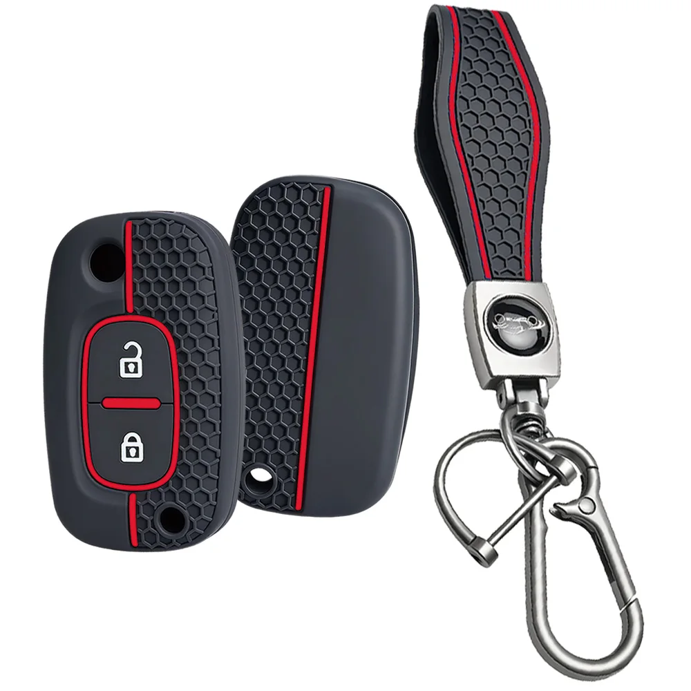 remote protector For Renault Clio 3 Twingo 2 Modus Kangoo Scenic 2 Megane 2 For Lada Vesta Granta with wrist strap and carabiner