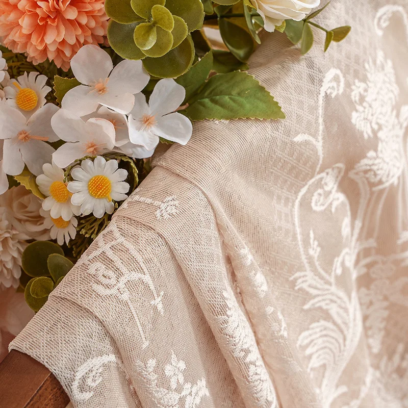 1PC French Non-Pierced Sheer Lace Curtain Room decorating interior Door Curtains Alcove Atmosphere-Enhancing Curtains