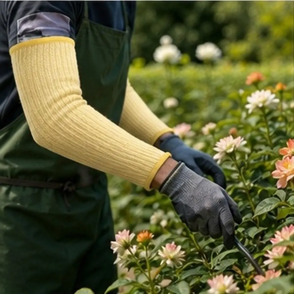 Hppe Cut Resistant Arm Sleeves for Gardening Outdoor Work Elbow Protection Breathable Snug Fit Protective Arm Guards for Men