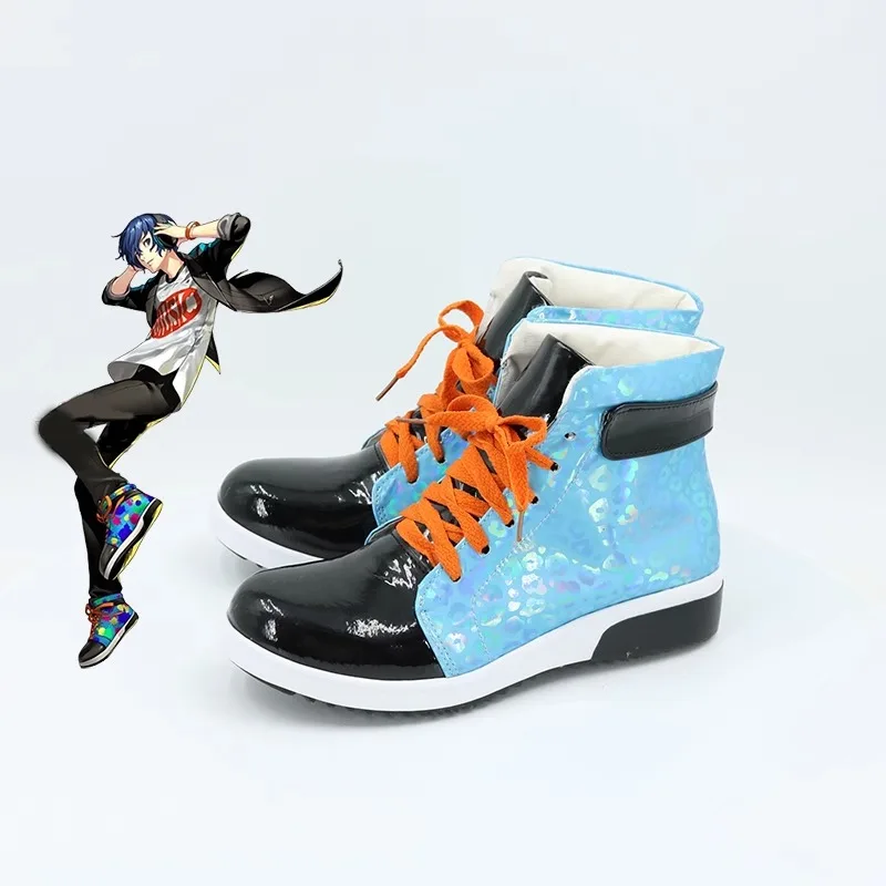 JP Games PERSONA 3 P3 Yuuki Makoto Cosplay Shoes Handmade Leather Costume Boots