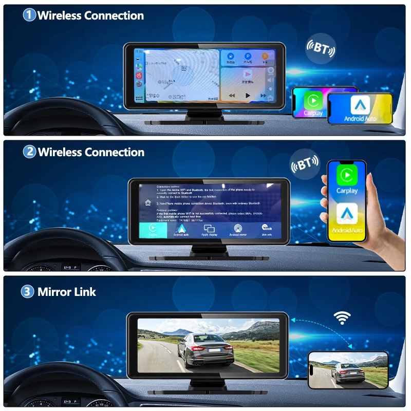 مشغل سيارة محمول BEPOCAM مقاس 8.1 بوصة Mirrorlink BT FM WIFI GPS ملاحة سيارة ستيريو لاسلكي Carplay IOS أندرويد وسائط متعددة للسيارات